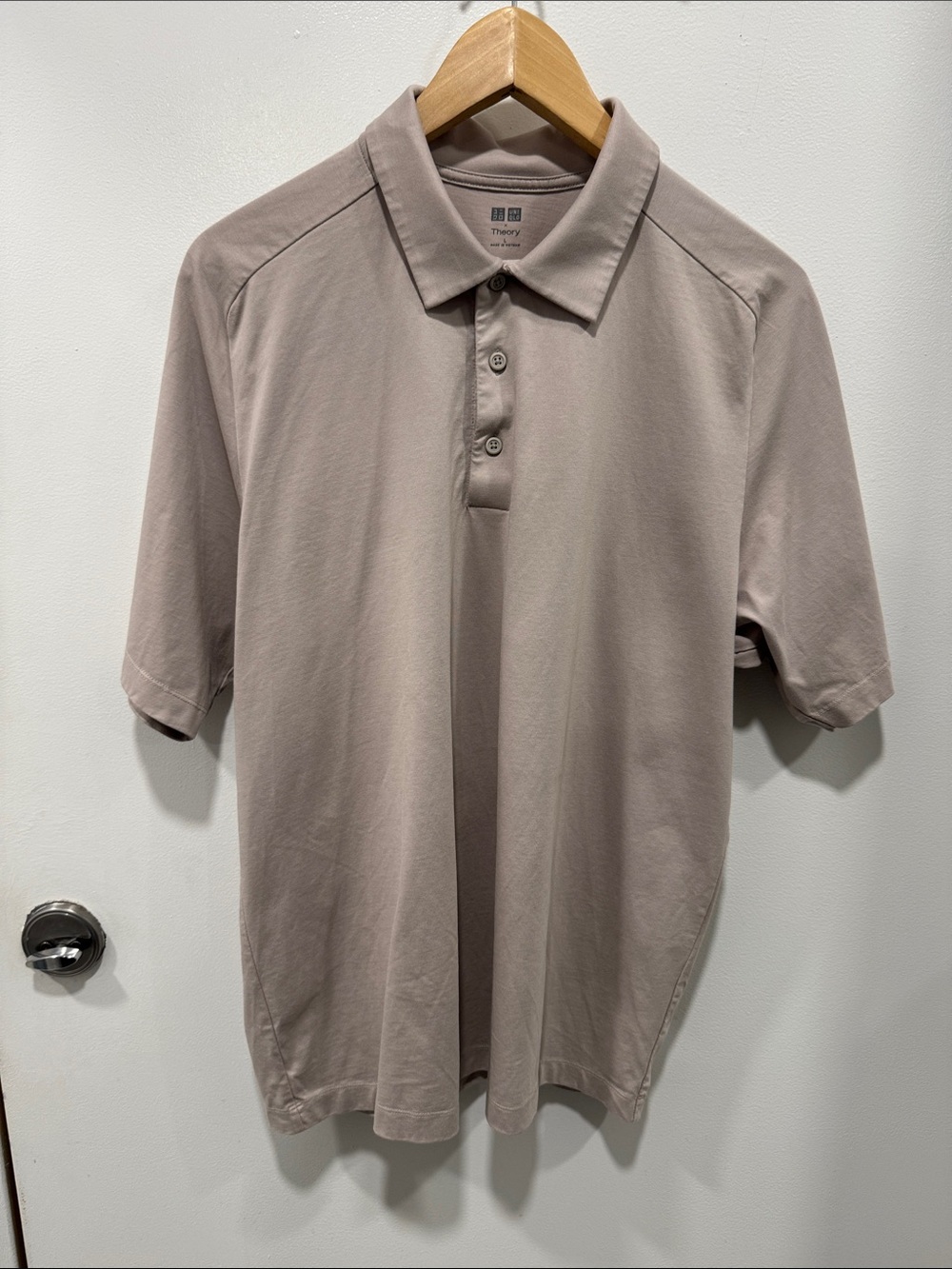 Uniqlo Theory Polo Shirt Men's M Gray Minimalist Short Sleeve Casual Top Summer